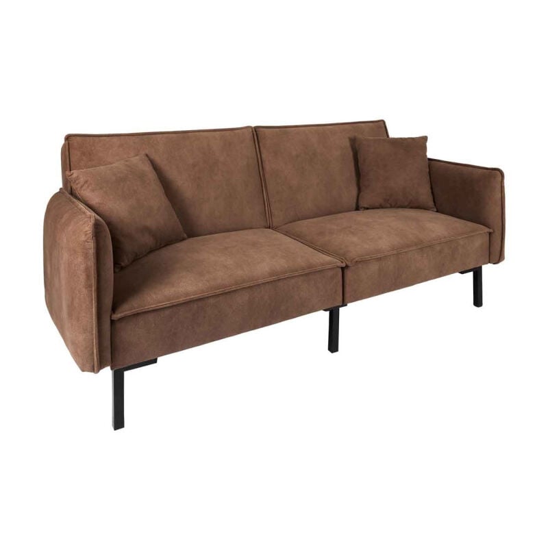 Paris Prix - Canapé Club Convertible 'Minota' 198cm Marron
