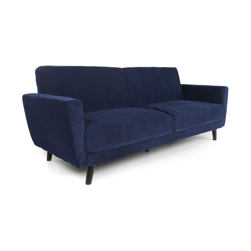 Paris Prix - Canapé Convertible en Velours 'Garry' 220cm Bleu