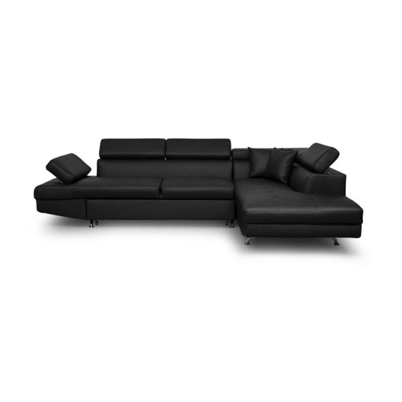 Canapé D'angle Droit Convertible noma 275cm Noir - Paris Prix