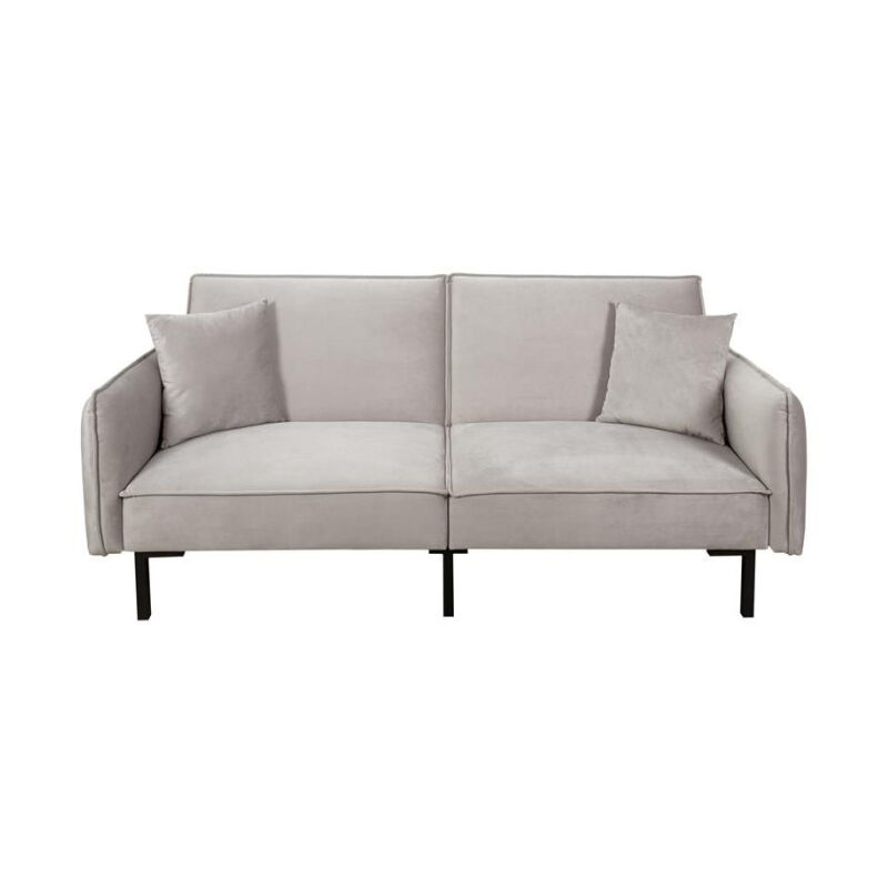 Paris Prix - Canapé Design en Velours 'Convertible' 198cm Taupe