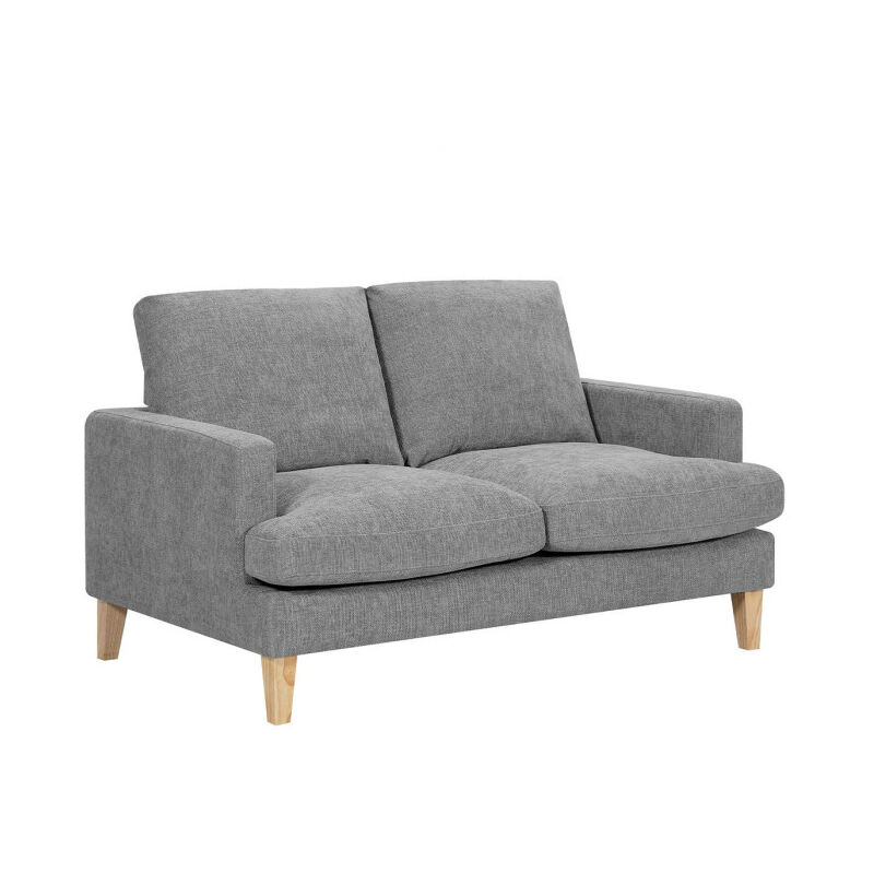 Paris Prix - Canapé 2 Places en Tissu 'Roscoe' 143cm Gris & Naturel