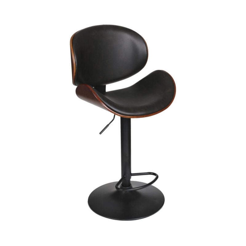 Chaise de Bar Rétro Design "Nash" 97-118cm Noir