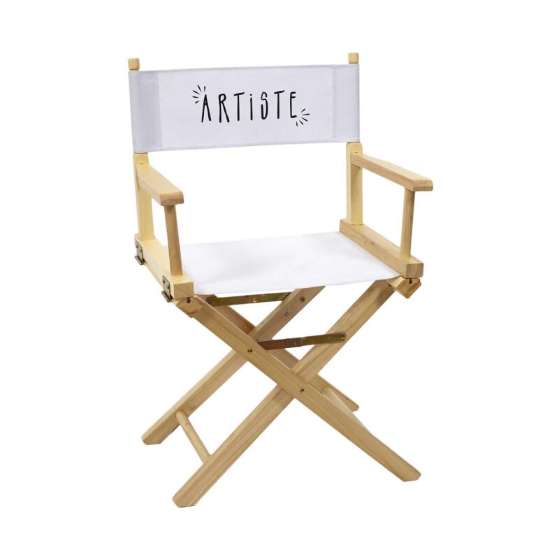 Chaise de Bureau "Artiste" 83cm Blanc & Naturel