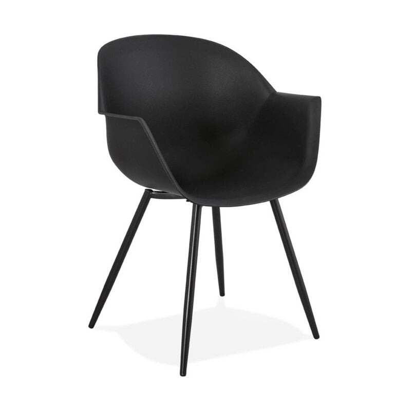 Paris Prix - Chaise Design avec Accoudoirs 'Sinco' 85cm Noir