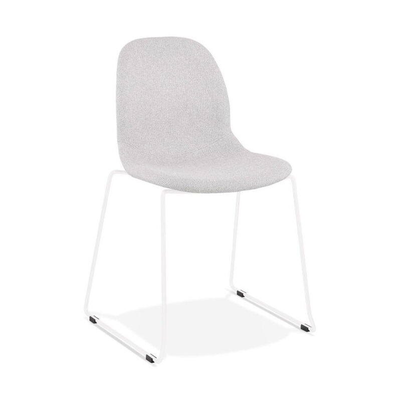 Chaise Design En Tissu clova 85cm Gris & Blanc - Paris Prix