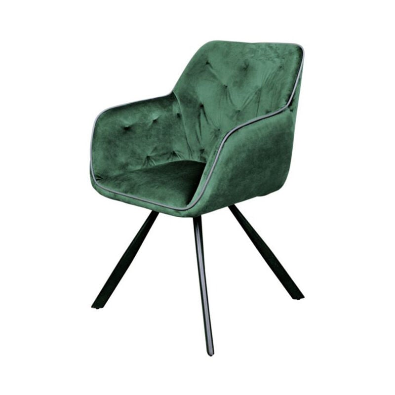 Chaise Design en Velours 'Eann' 85cm Vert