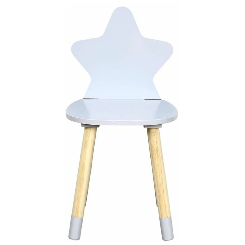 paris prix - chaise enfant en bois étoile 54cm gris