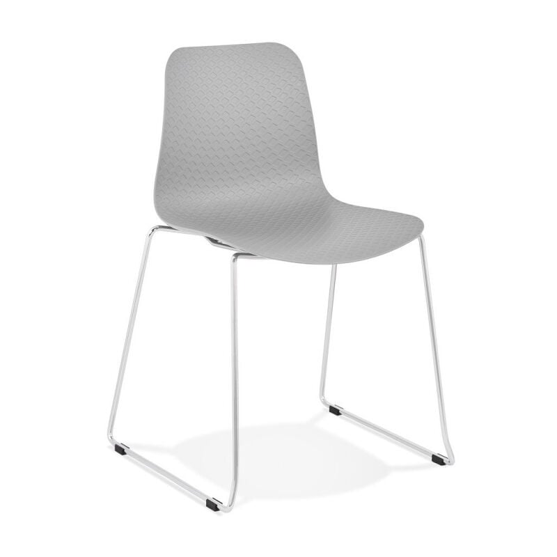 Paris Prix - Chaise Moderne 'Valkyrie' 82cm Gris & Argent