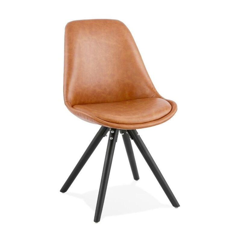 Paris Prix - Chaise Scandinave 'Yolanda' 82cm Brun & Noir