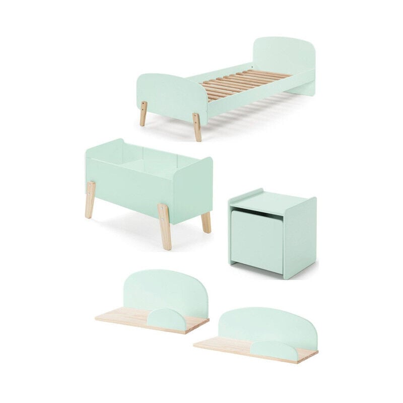 Chambre Complète Enfant 5P 'Kiddy' Vert Menthe