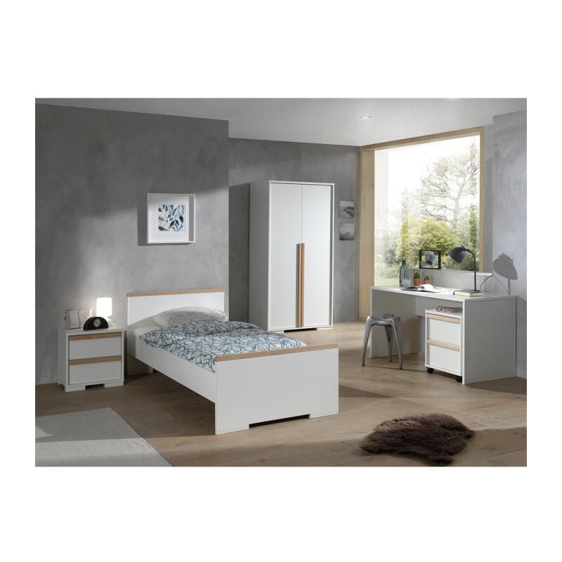 Chambre Complète Enfant 5p london Ii Blanc - Paris Prix
