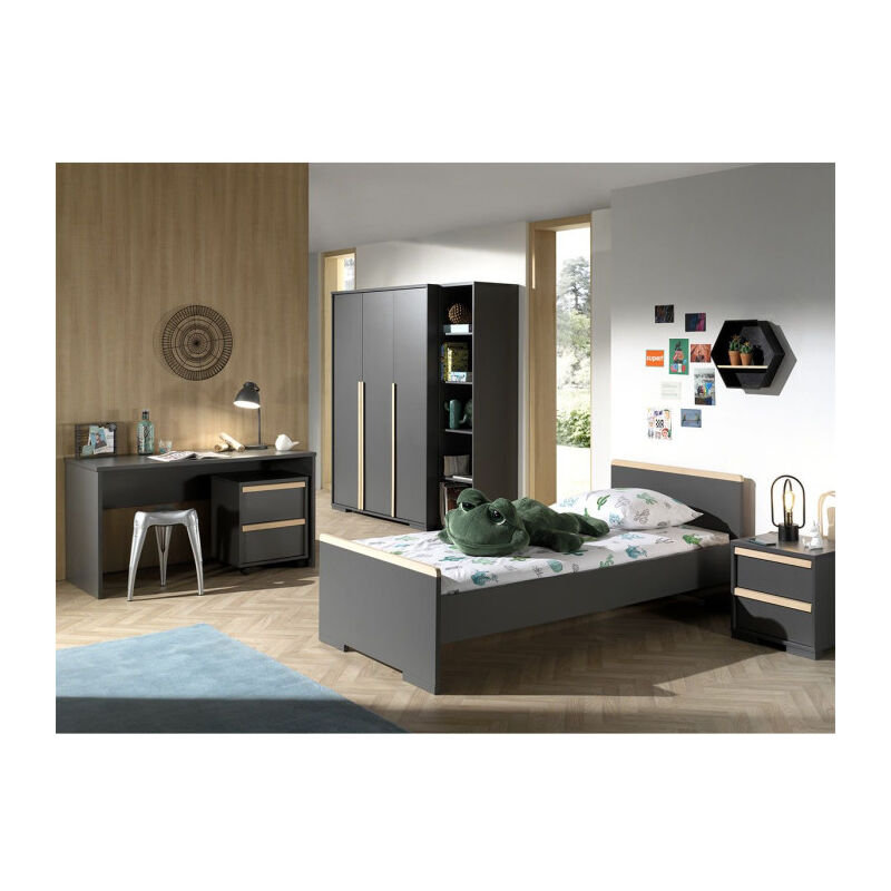 Chambre Complète Enfant 6p london Gris Anthracite - Paris Prix