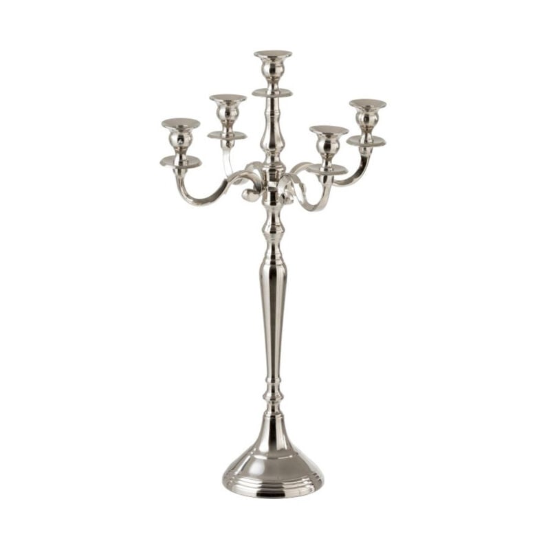 Paris Prix - Chandelier 5 Têtes Design 'Classic' 63cm Argent