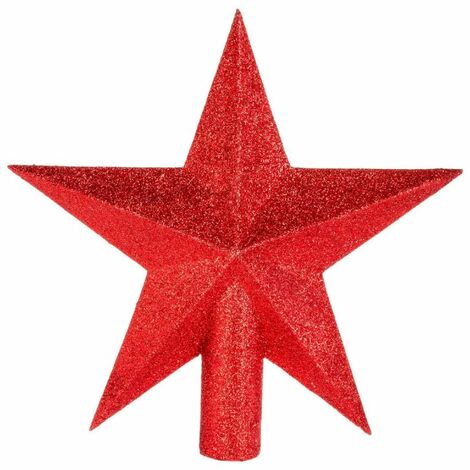 Paris Prix - Cimier étoile Déco paillettes 22cm Rouge