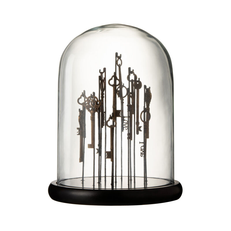 Cloche en Verre 'Clés' 30cm Marron
