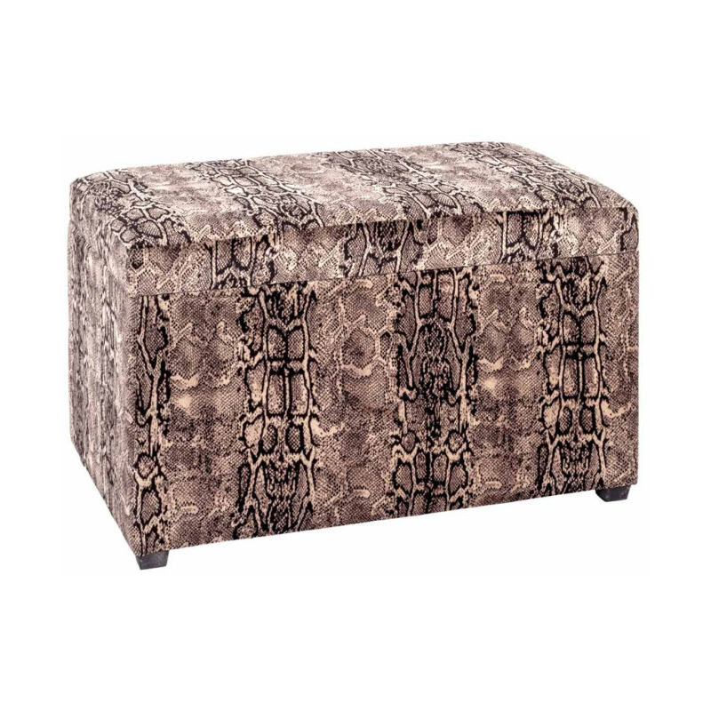 Coffre de Rangement 'Motif Serpent' 65cm Marron