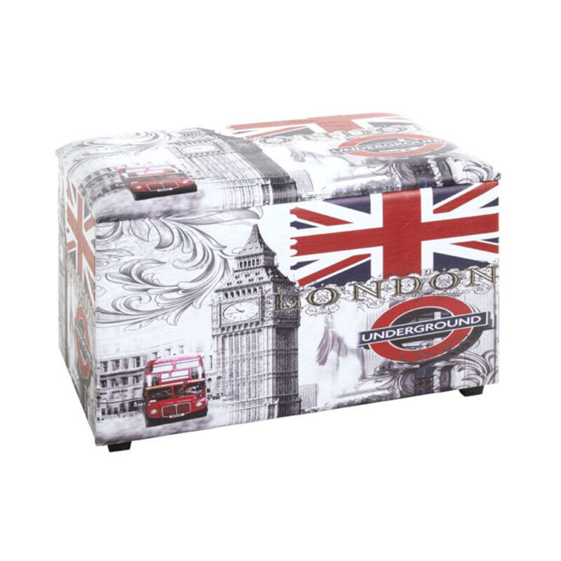 Coffre de Rangement Vintage 'London' 65cm Gris