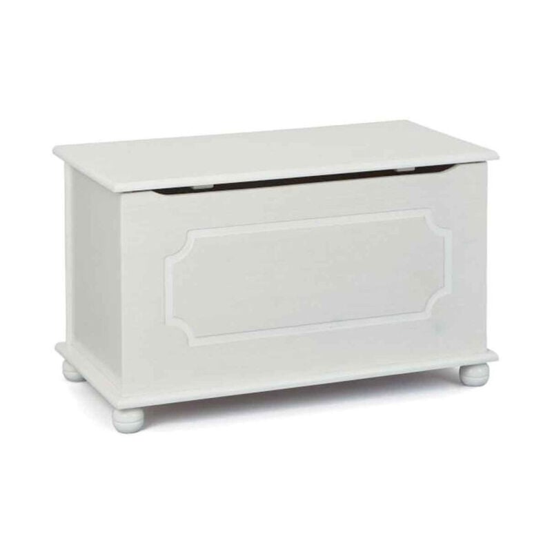 Coffre à Jouets en Bois Massif "Emaz" 53cm Blanc