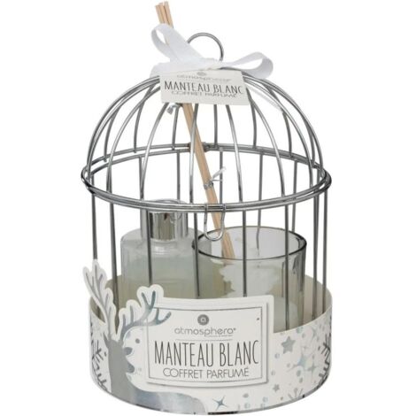 Paris Prix - Coffret Bougie & Diffuseur Parfum lola 20cm Blanc