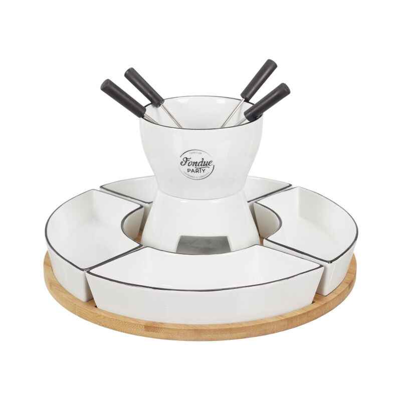Paris Prix - Coffret pour Fondue 'La Bougie' 30cm Blanc