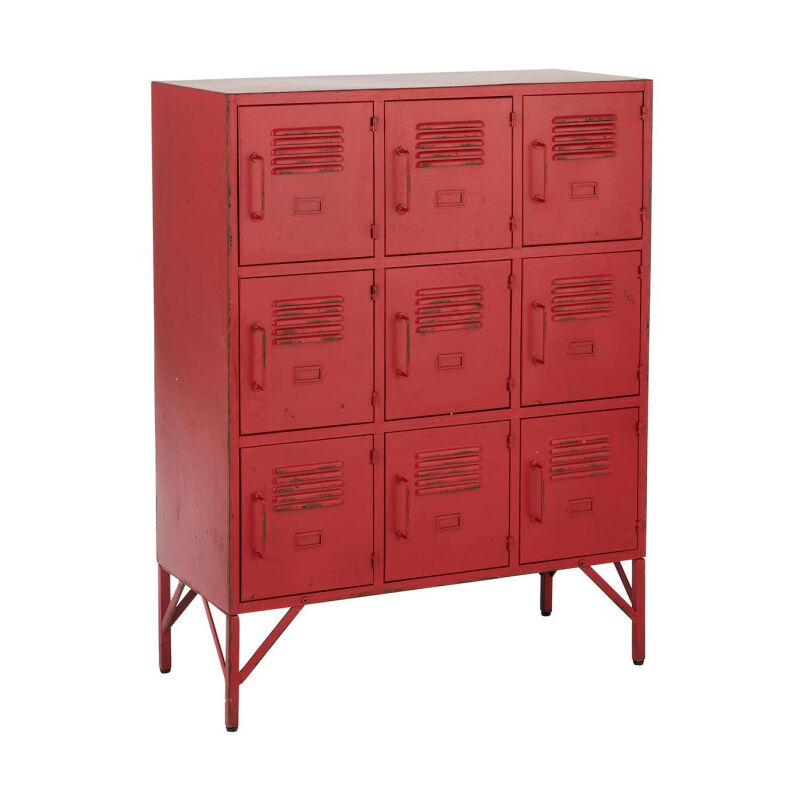 Commode 9 Portes en Métal 'Pulgar' 113cm Rouge