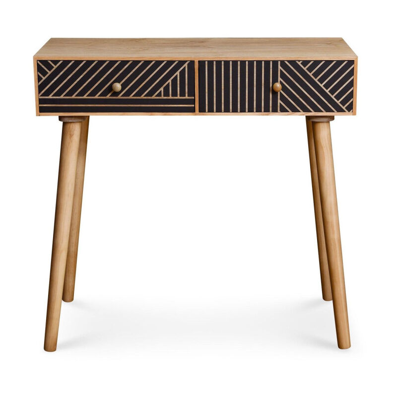Paris Prix - Console Design 2 Tiroirs 'Savana' 80cm Naturel