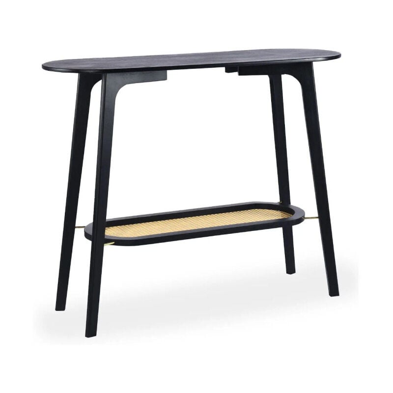 Paris Prix - Console Design Avec Cannage 'Coralie' 100cm Noir