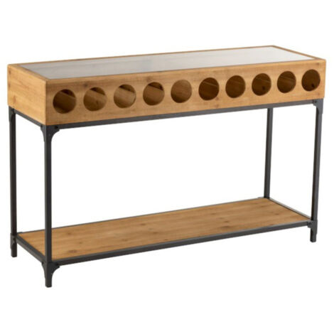 Paris Prix - Console Range-bouteilles vin 120cm Naturel