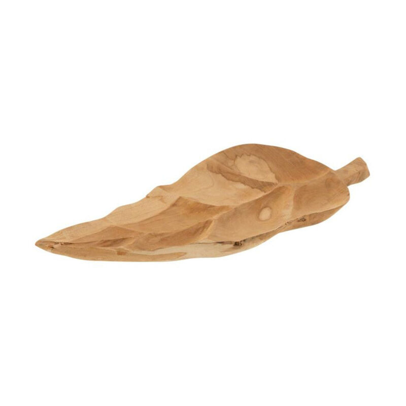 Paris Prix - Coupelle Déco 'Feuille Teck' 53cm Naturel