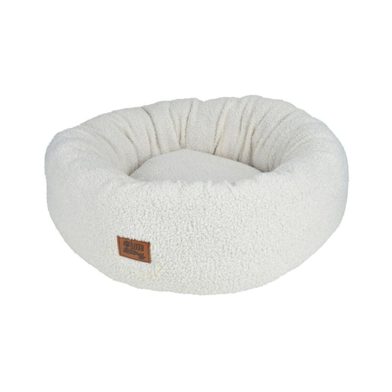 Coussin Donut pour Chien & Chat 'Wooly' 55cm Écru