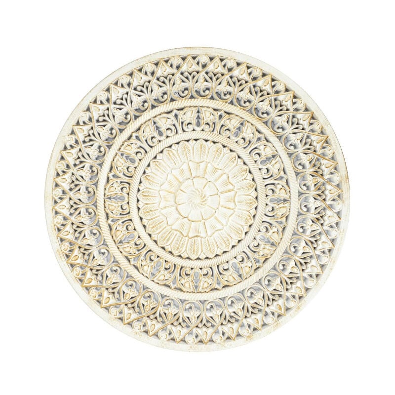 Décoration Murale 'Ethnique' 60cm Blanc & Or
