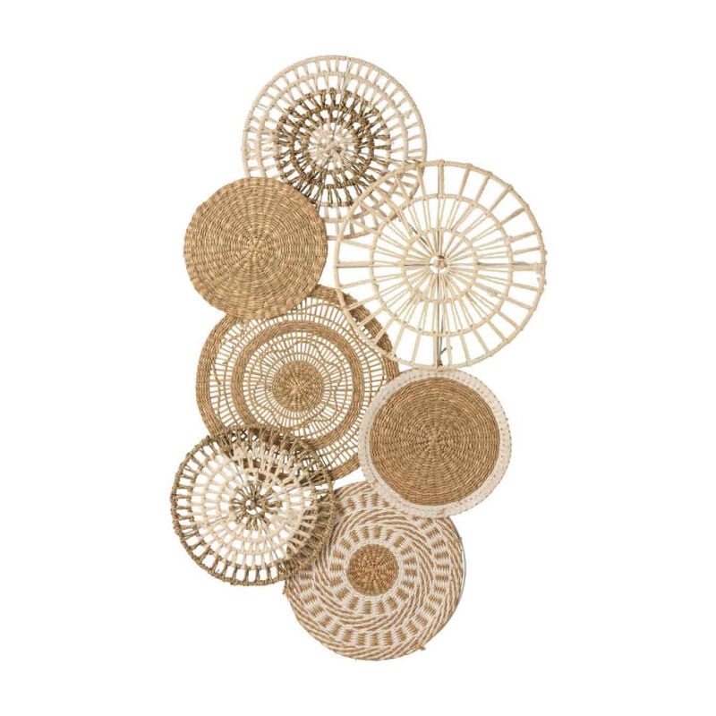 Décoration Murale 'Zostère' 90cm Naturel & Blanc