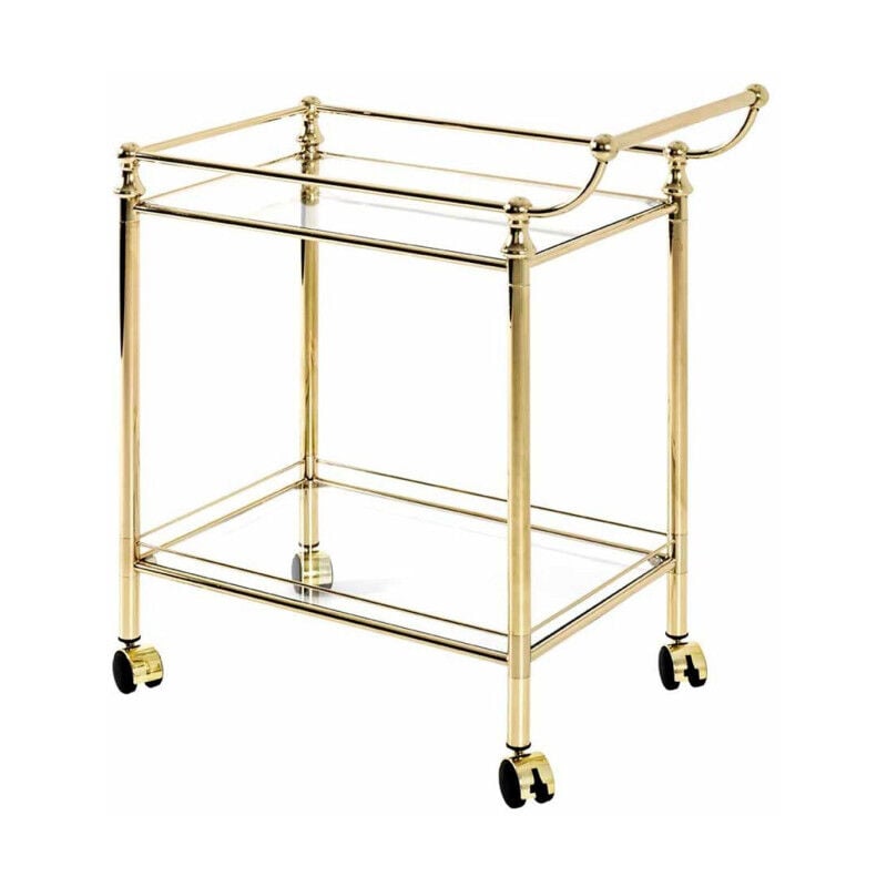 Paris Prix - Desserte de Cuisine Design 'Laitonné' 78cm Or