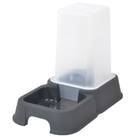 Paris Prix – Distributeur de croquettes pour chat 1,5L en plastique gris – Efficace pour alimentation automatique – Design compact et moderne