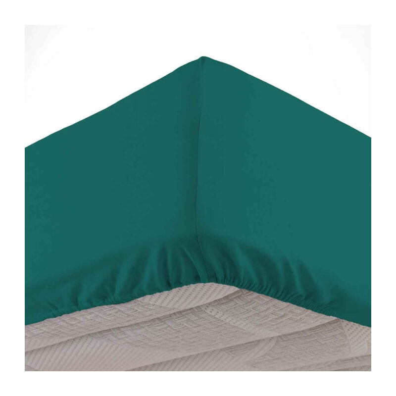Drap Housse en Coton 'Biolina' 160x200cm Émeraude
