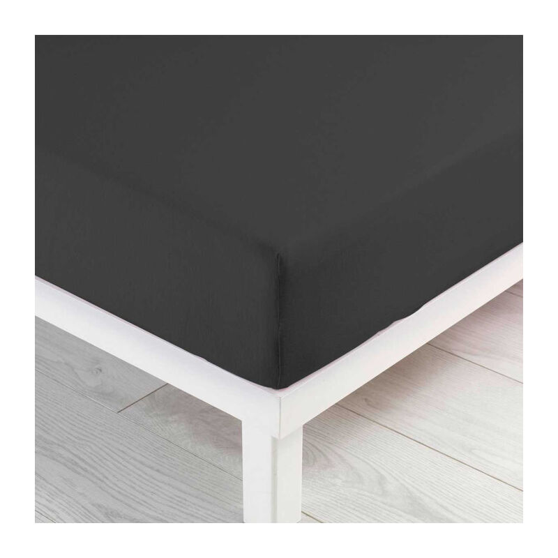 Paris Prix - Drap Housse 'Jersy' 140x190cm Anthracite