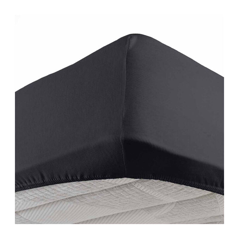 Paris Prix - Drap Housse 'Jersy' 140x190cm Charbon Paris Prix - Drap Housse 'Jersy' 140x190cm Charbon