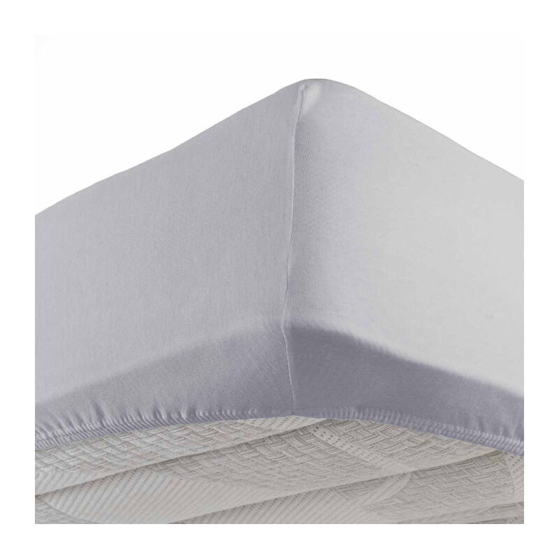 Paris Prix - Drap Housse 'Jersy' 140x190cm Galet Paris Prix - Drap Housse 'Jersy' 140x190cm Galet
