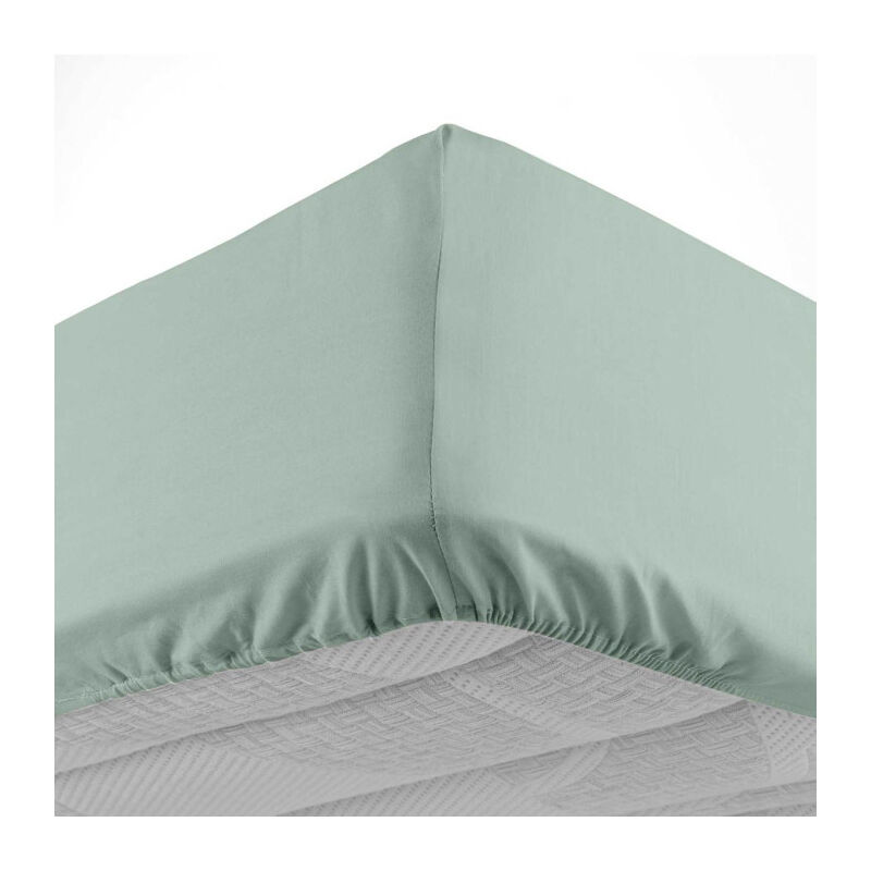 Paris Prix - Drap Housse 'Lina' 140x190cm Sauge Paris Prix - Drap Housse 'Lina' 140x190cm Sauge