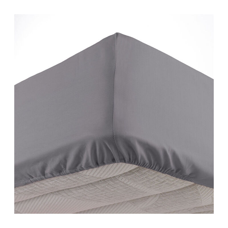 Paris Prix - Drap Housse 'Lina' 90x190cm Gris Paris Prix - Drap Housse 'Lina' 90x190cm Gris