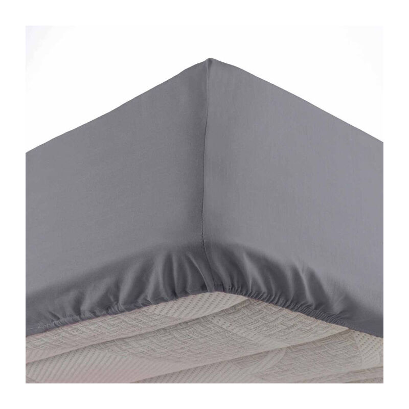 Drap Housse Microfibre 'Oscar' 140x190cm Anthracite Drap Housse Microfibre 'Oscar' 140x190cm Anthracite
