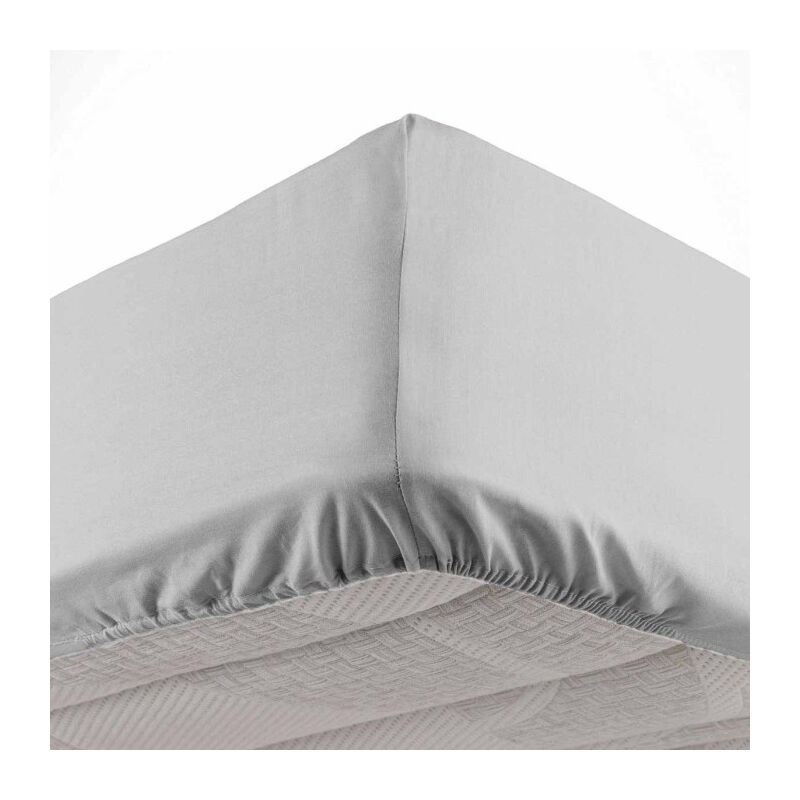 Drap Housse Microfibre 'Oscar' 140x190cm Gris Clair