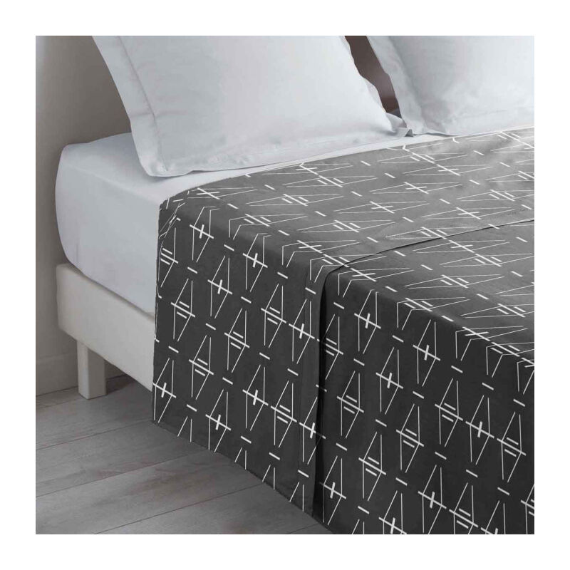 Drap Plat en Coton 'Aristide' 180x290cm Anthracite