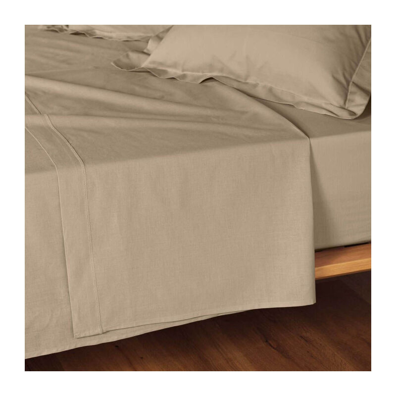 Paris Prix - Drap Plat 'Lina' 240x300cm Sable