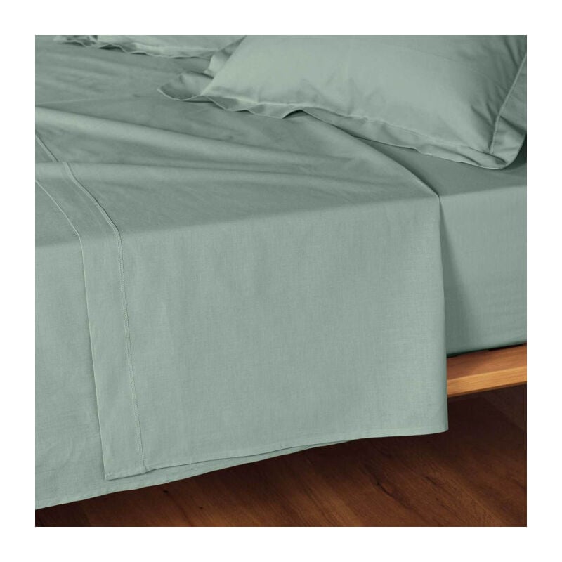 Paris Prix - Drap Plat 'Lina' 240x300cm Sauge