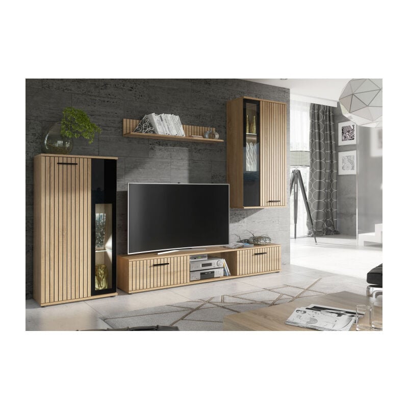 Paris Prix - Ensemble Meuble tv Design 'Wow' 255cm Naturel