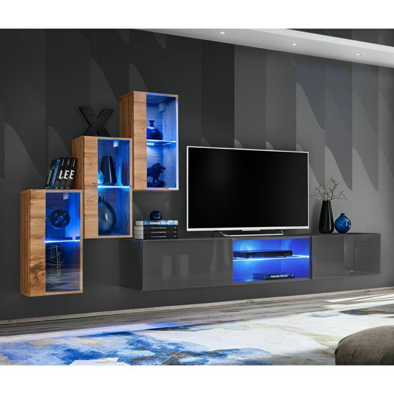 Paris Prix - Ensemble Meuble Tv switch Xxii 210cm Naturel & Gris