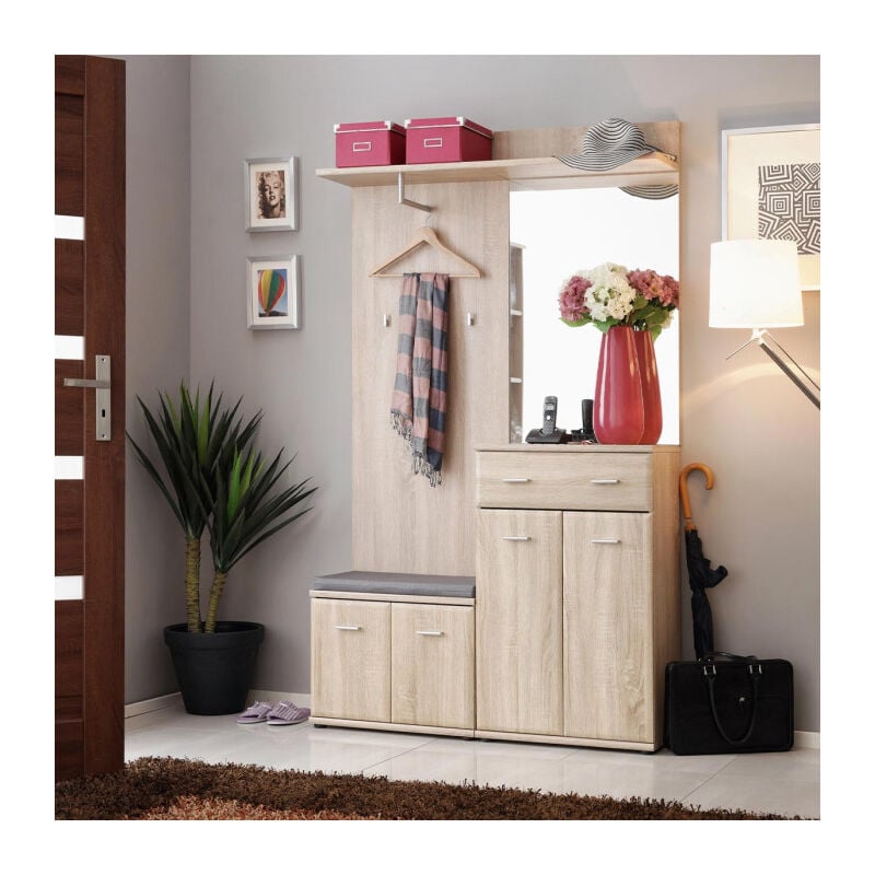 Paris Prix - Ensemble Vestiaire 5P 'armario ii' 203cm Chêne