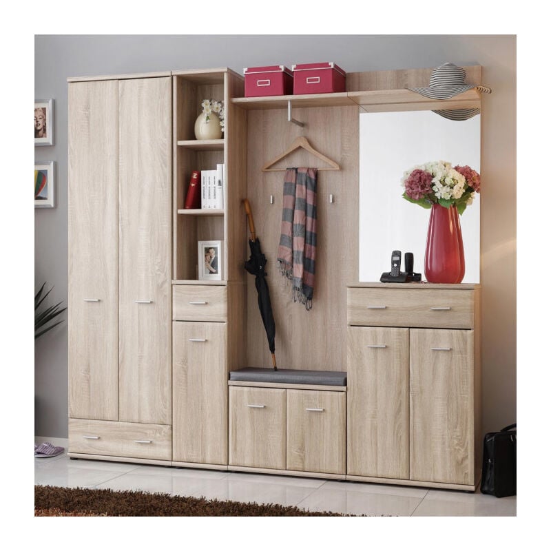 Ensemble Vestiaire 7P "Armario IV" 203cm Chêne