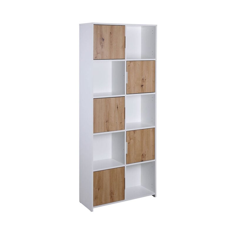 Paris Prix - tagère Design 10 Cases 'Adam' 185cm Blanc